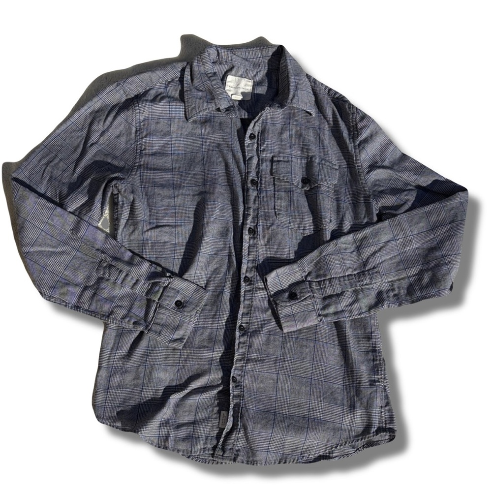 American‎ Eagle Classic Plaid – XS | 100% Cotton | Timeless Neutral Layers